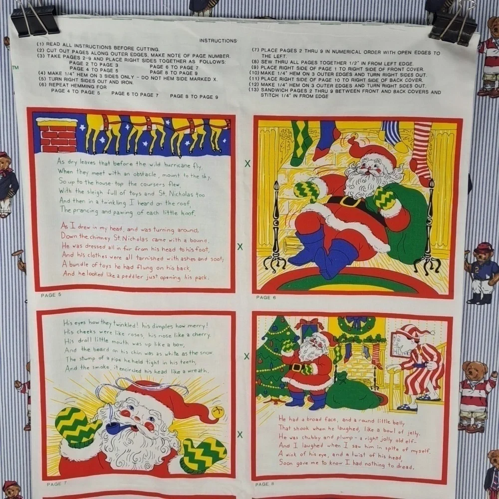 Christmas look & learn soft book collection Princess fabrics inc book pattern